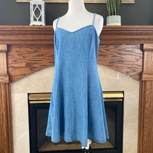 Express Spaghetti Strap Sweetheart Denim‎ Dress NWT